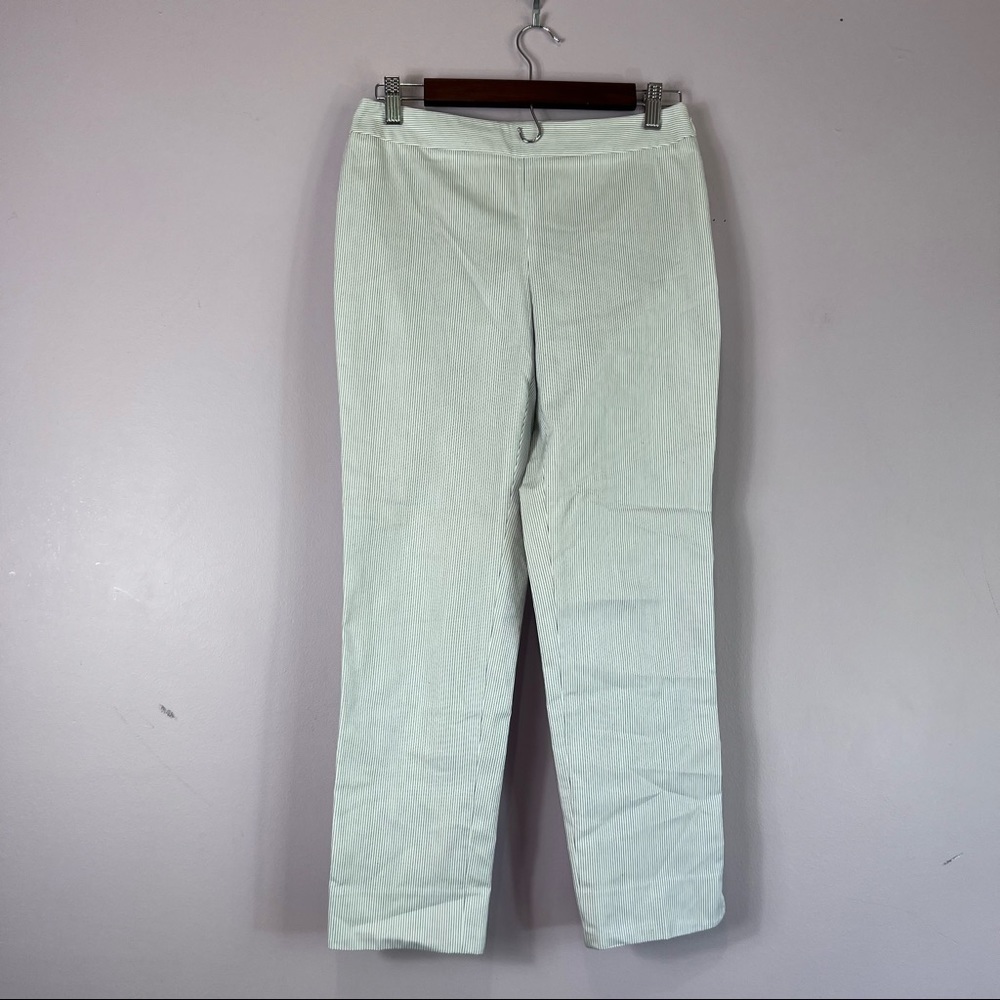 NWOT TALBOTS Chatham Ankle White and Black Pinstripe Pants Size 2 Petite